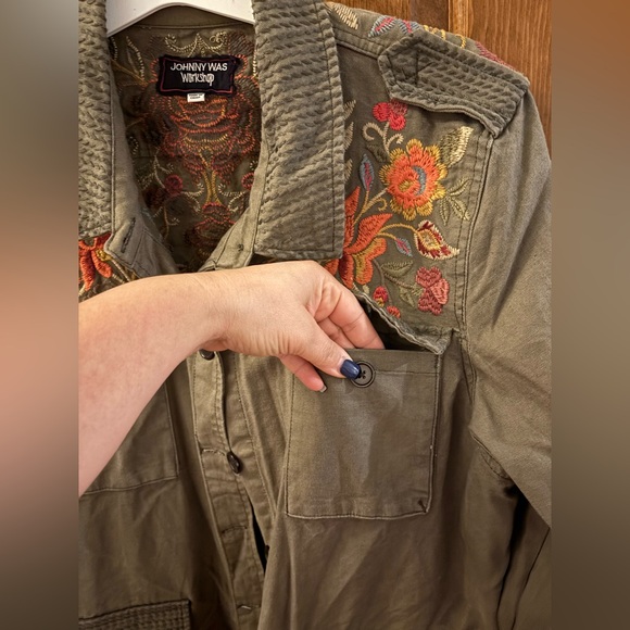 Johnny Was Violette Eyelet Embroidered Military Jacket XL - Picture 13 of 15